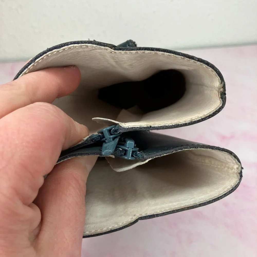Livie &‎ Luca Tiempo Boots Tall Blue Gold Shimmer Side Zipper Size 5 Toddler